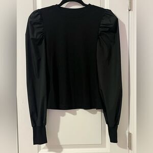 Black Puff Sleeve Top Size: XS